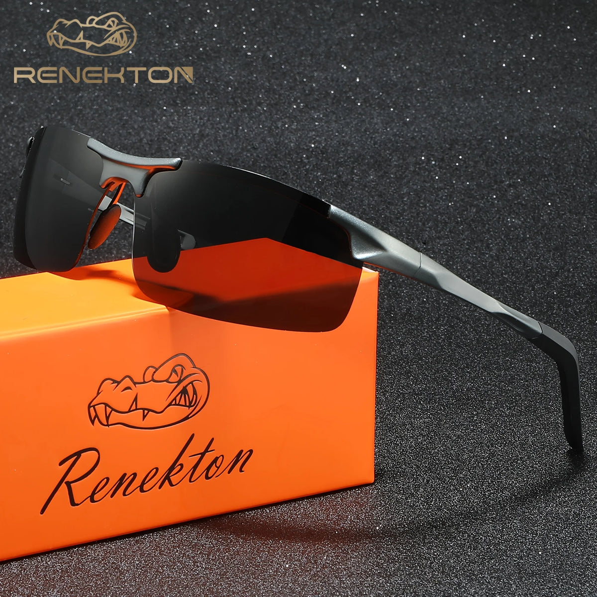 Lunettes de Soleil Polarisées Sans Monture en Alliage — Cendre De Pistolet, photo 10