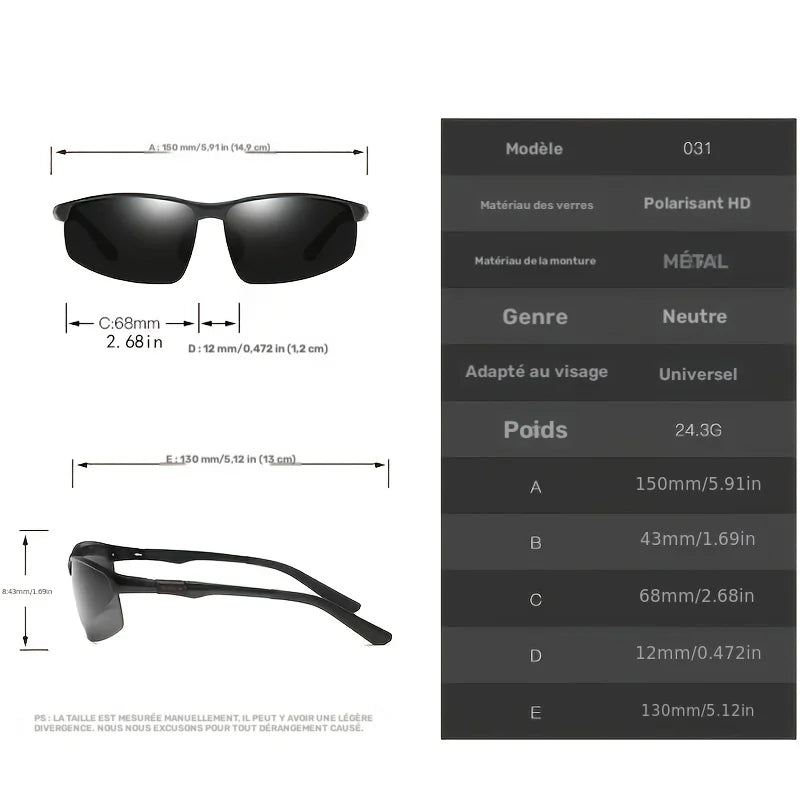 Lunettes de Soleil Polarisées Sans Monture en Aluminium-Magnésium — photo 4