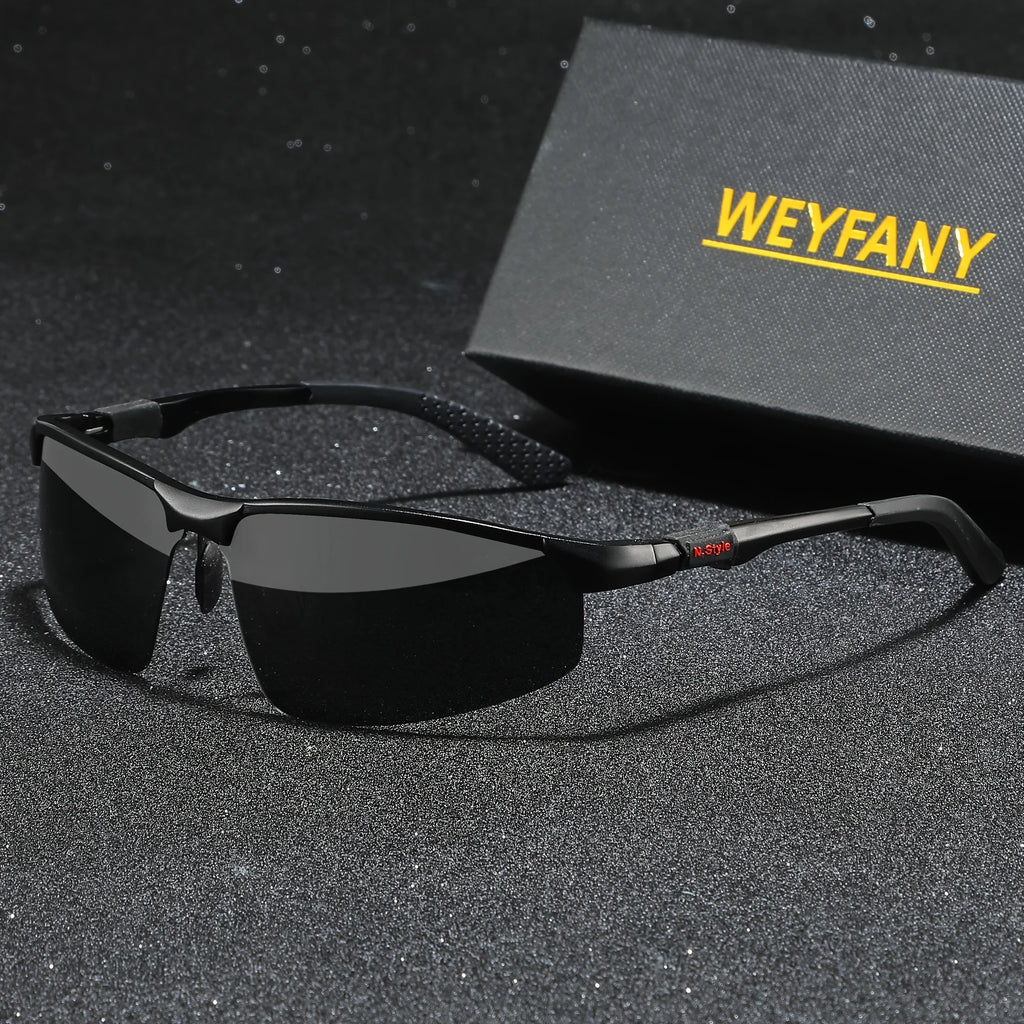 Lunettes de Soleil Polarisées Sans Monture en Aluminium-Magnésium — Noir, photo 8