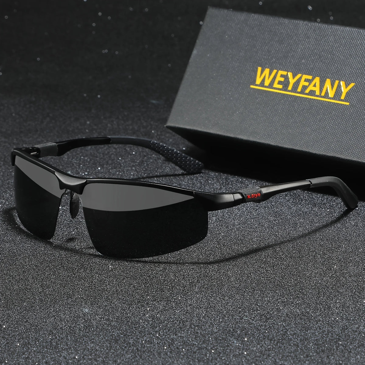 Lunettes de Soleil Polarisées Sans Monture en Aluminium-Magnésium — Noir, photo 8