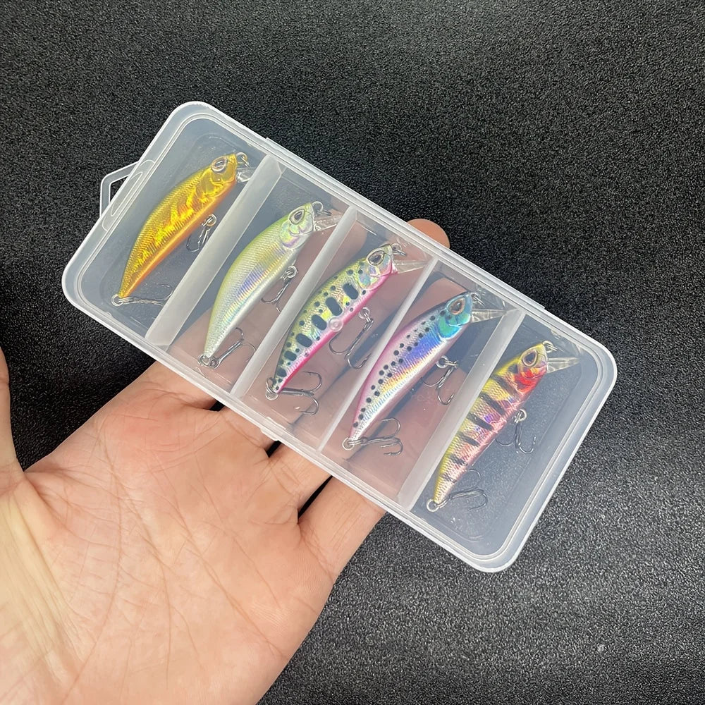 Mini Leurres Minnow Coulants 5 Pièces — Modèle 1 Bicolore Jaune et Argent, photo 10