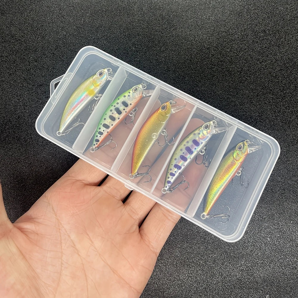 Mini Leurres Minnow Coulants 5 Pièces — Modèle 3 Argenteé Multicolore, photo 11