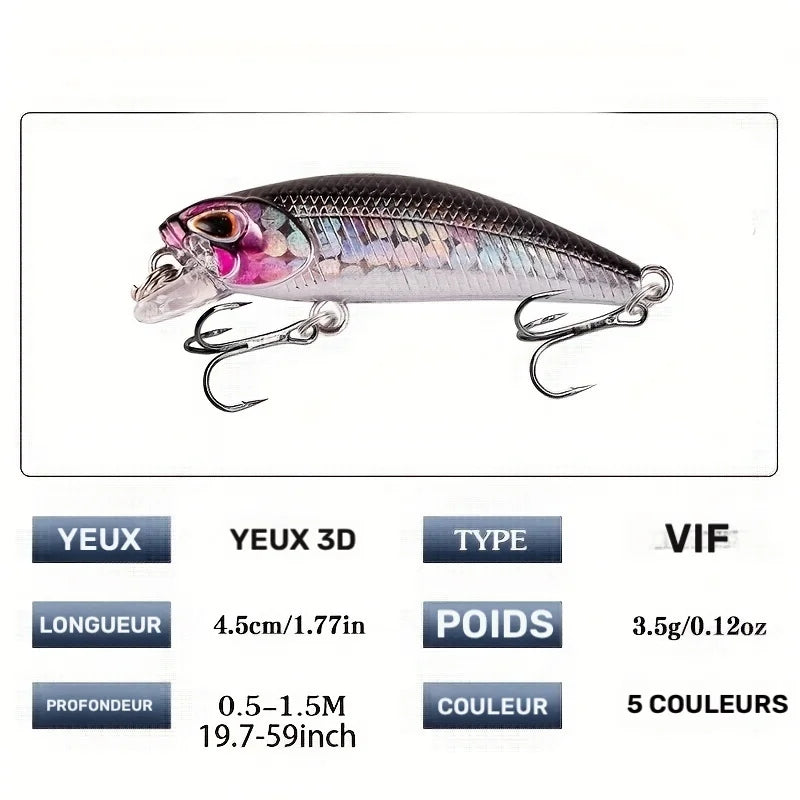 Mini Leurres Vairon Durs 4,5 Cm Lot De 5 — photo 5