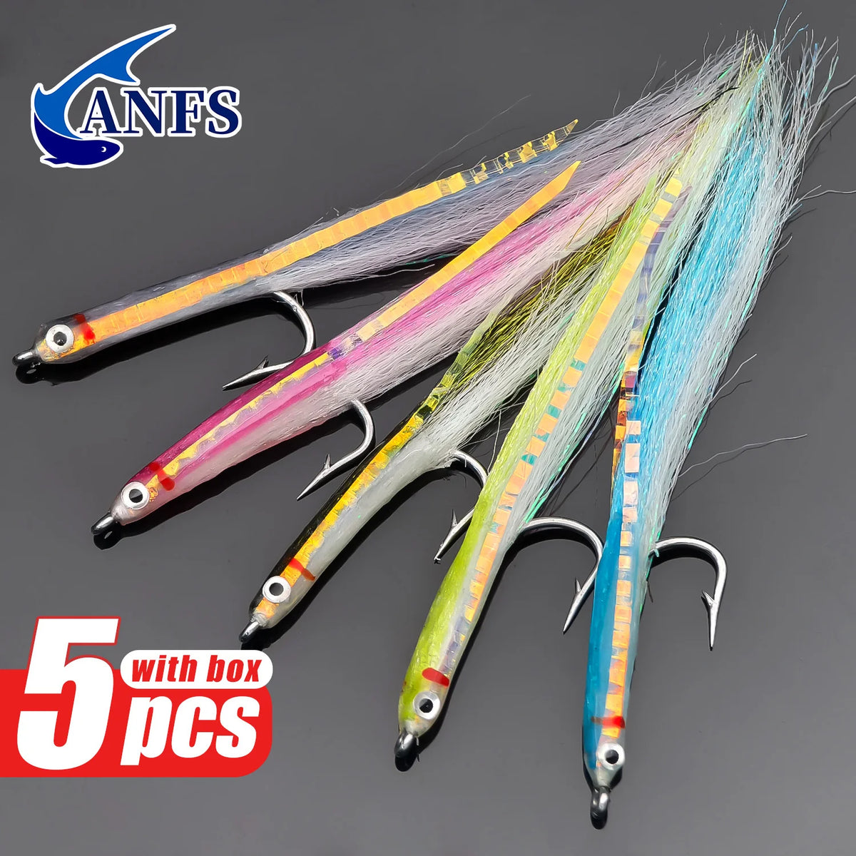 Mouches de Pêche Eau Douce et Eau Salée 5 Pièces
