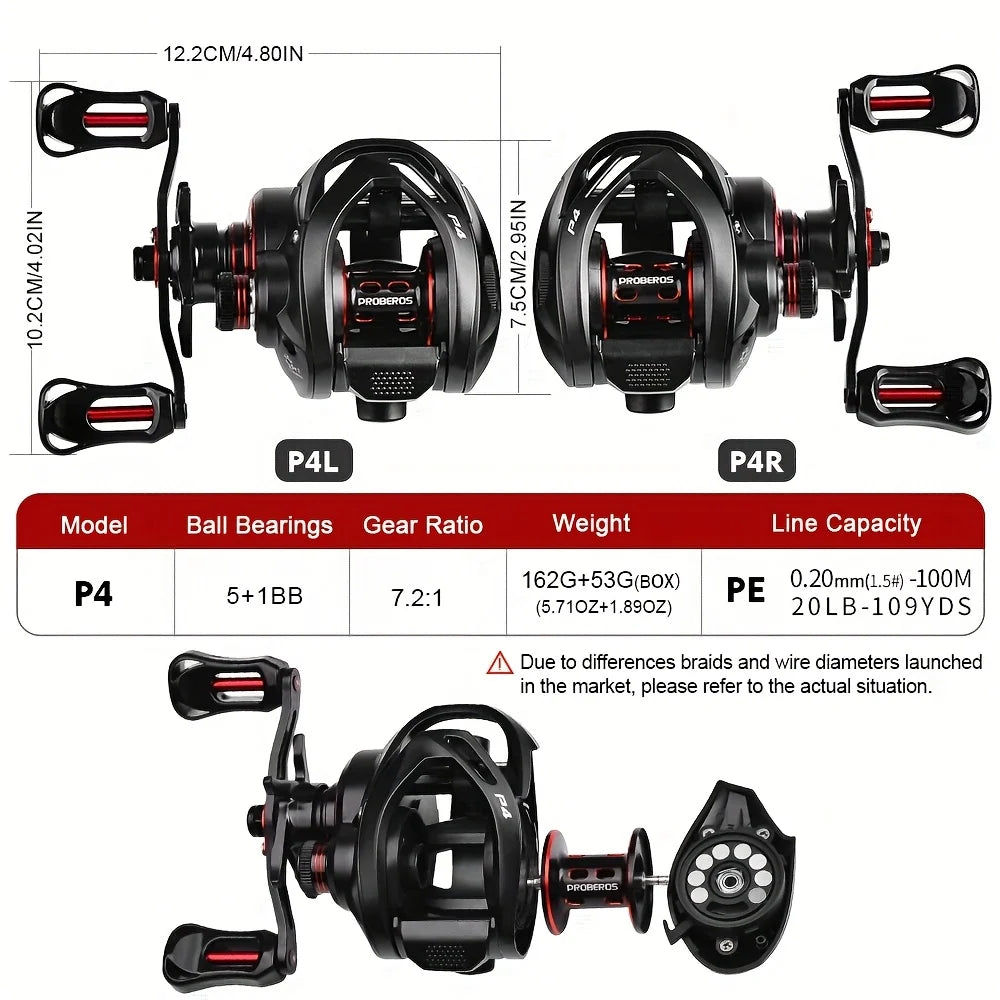 Moulinet Baitcast 5+1 Roulements 7,2:1 — photo 6