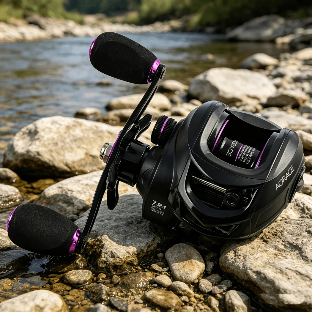 Moulinet Baitcaster 7.2:1 Avec Frein 8,16 kg