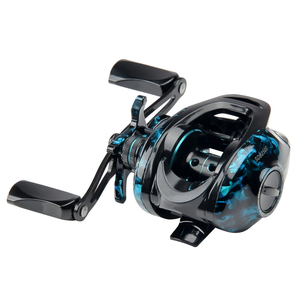 Moulinet Baitcasting en Fibre de Carbone et Aluminium — Moulinet Poignée Gauche