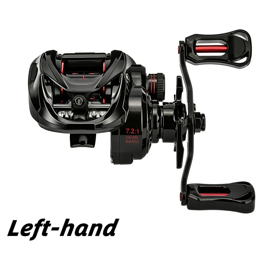 Moulinet Baitcasting Léger 7.2:1 avec Freinage Précis