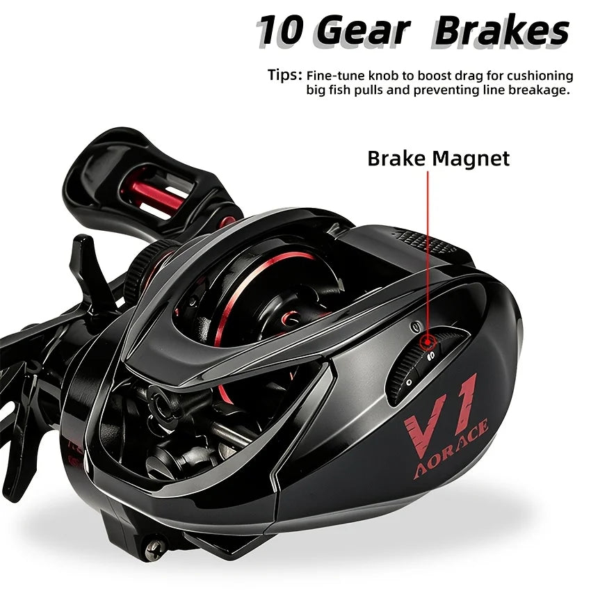 Moulinet Baitcasting Léger 7.2:1 avec Freinage Précis — photo 4