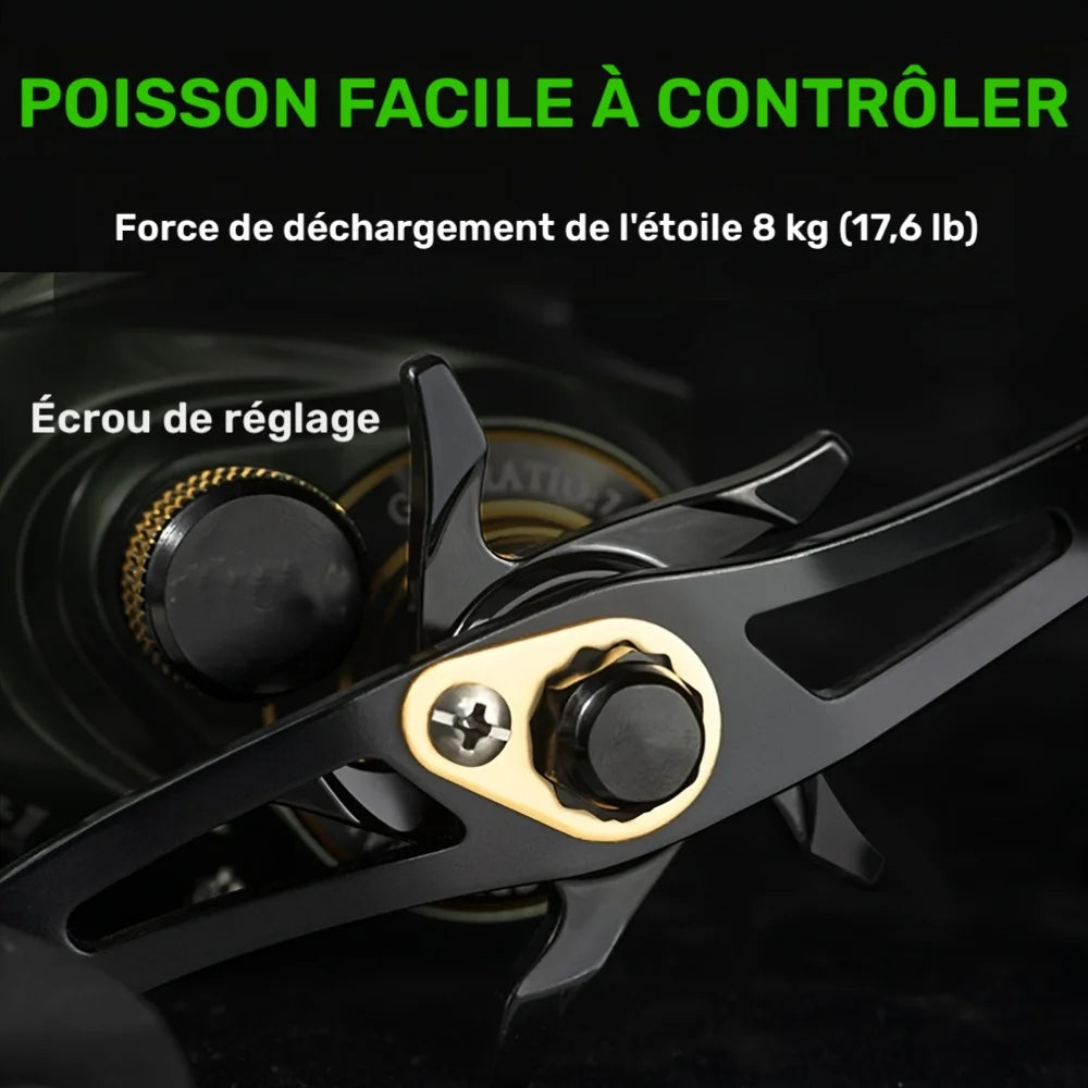 Moulinet Baitcasting Robuste À Bobine Plate Et Profonde — photo 5