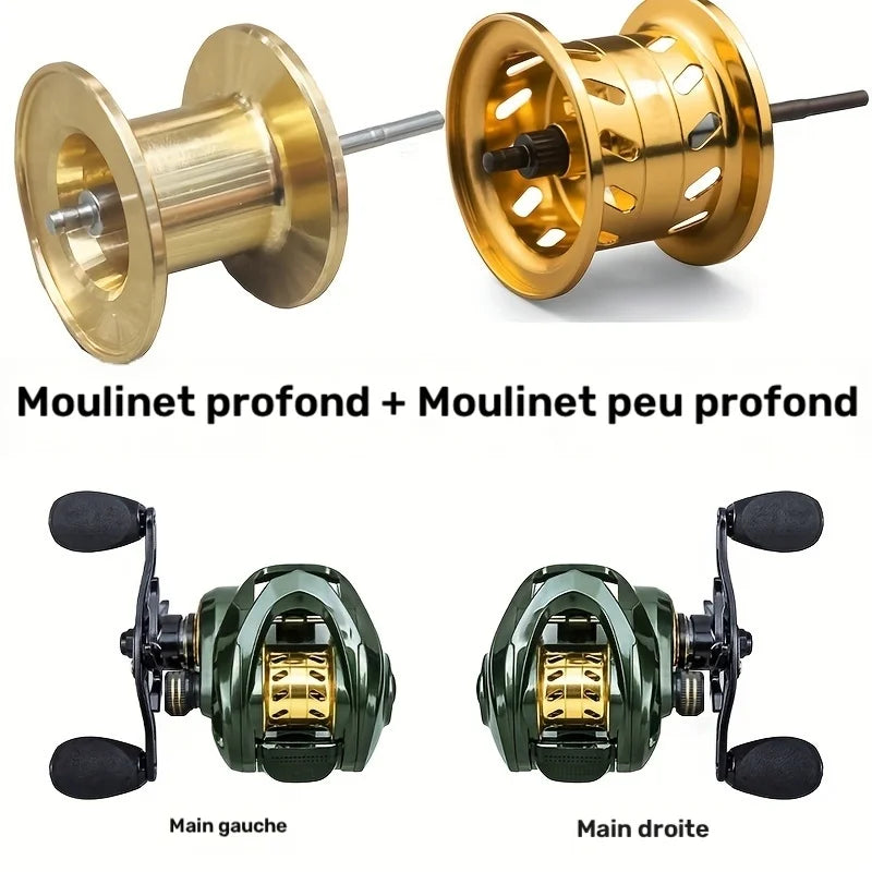 Moulinet Baitcasting Robuste À Bobine Plate Et Profonde — photo 6