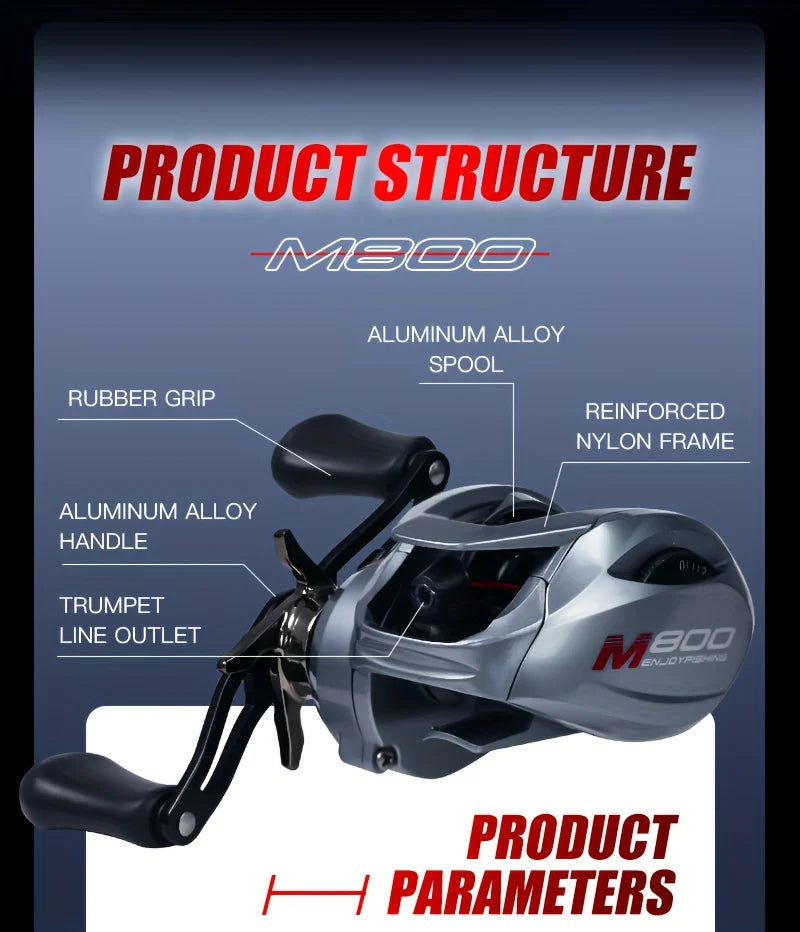 Moulinet Baitcasting SeaSir M800 à Haute Vitesse — photo 9
