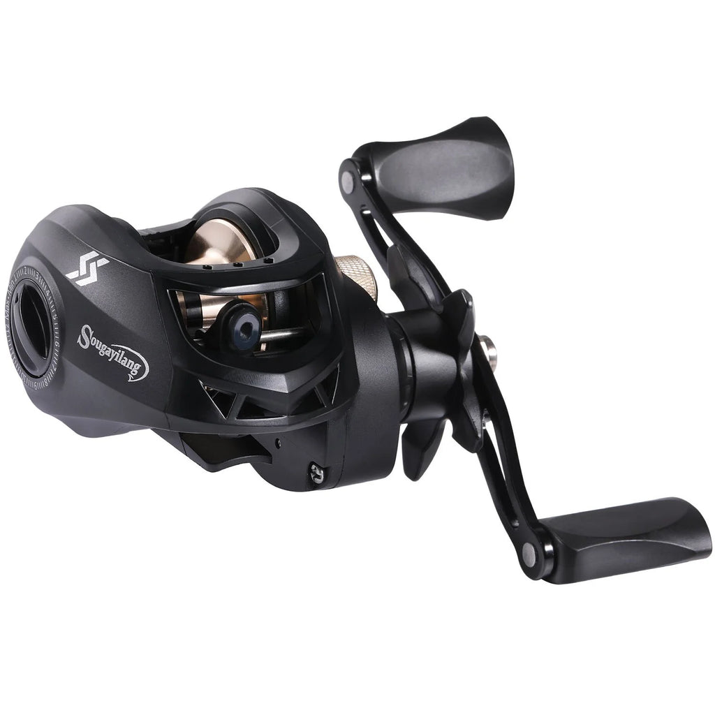 Moulinet De Pêche Baitcasting En Aluminium Ambidextre — Noir Gauche, photo 9