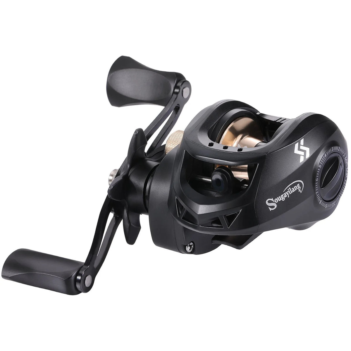 Moulinet De Pêche Baitcasting En Aluminium Ambidextre — Noir Droit, photo 10