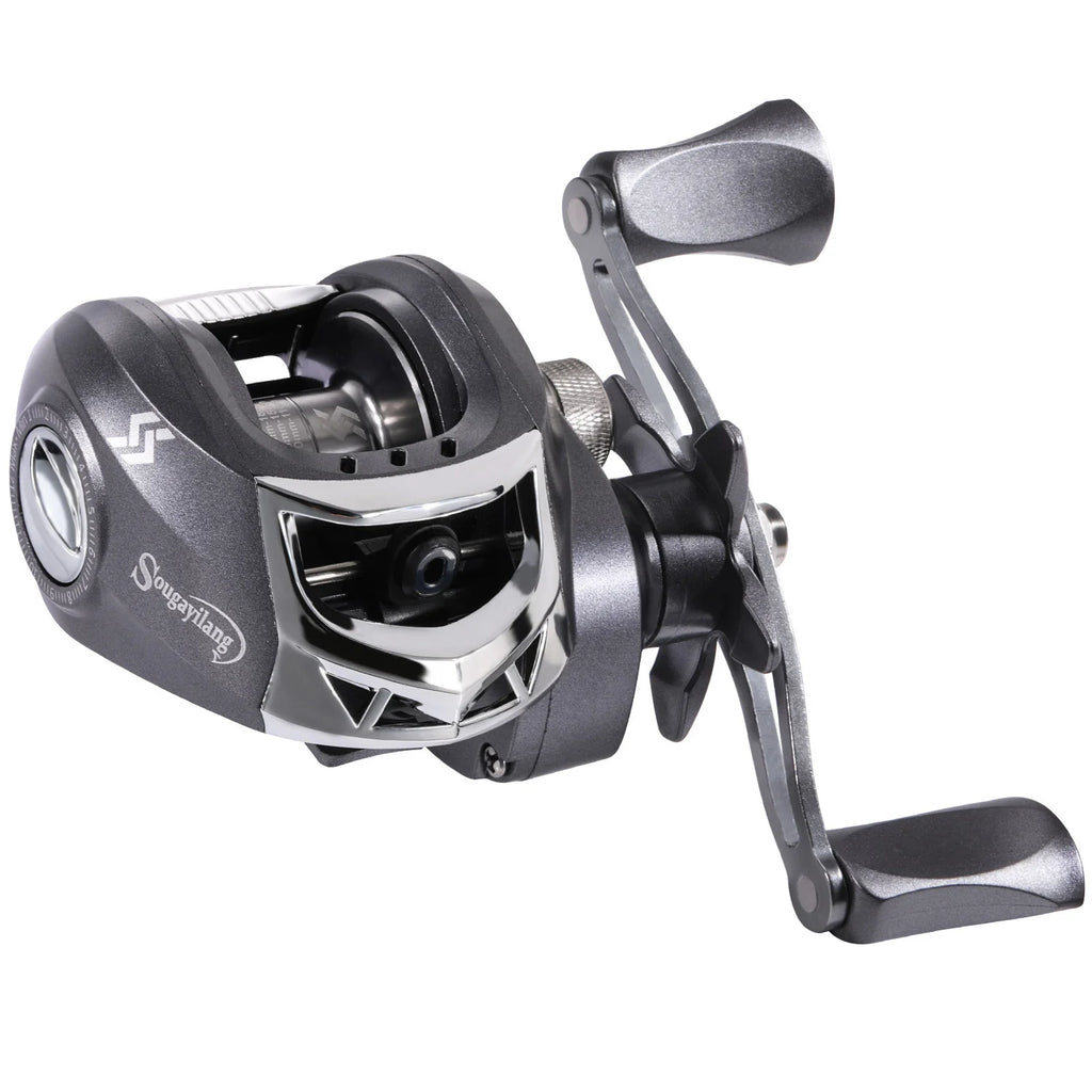 Moulinet De Pêche Baitcasting En Aluminium Ambidextre — Gris Argenté Gauche, photo 11