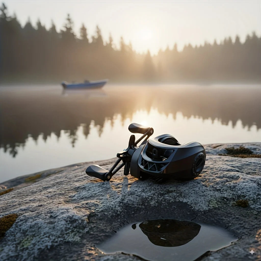 Moulinet De Pêche Noir À Frein Réglable — photo 3