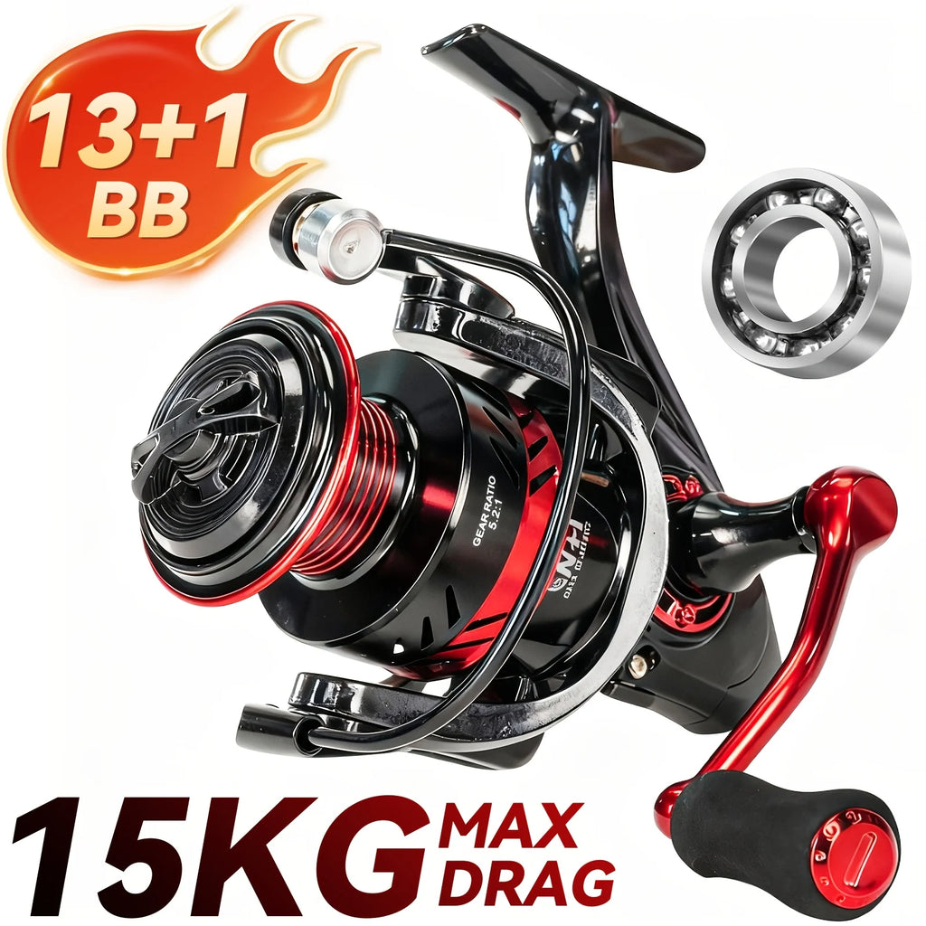 Moulinet Rotatif Durable 13+1BB Pour Pêche