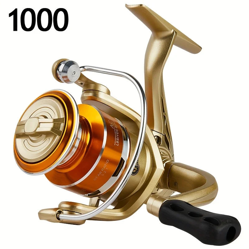 Moulinet Rotatif en Alliage d'Aluminium pour Pêche — AC1000 Or Orange, photo 6