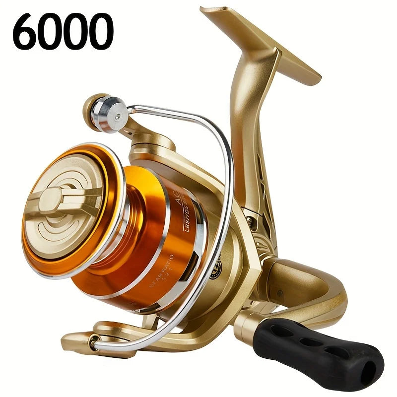 Moulinet Rotatif en Alliage d'Aluminium pour Pêche — AC6000 Or Orange, photo 11