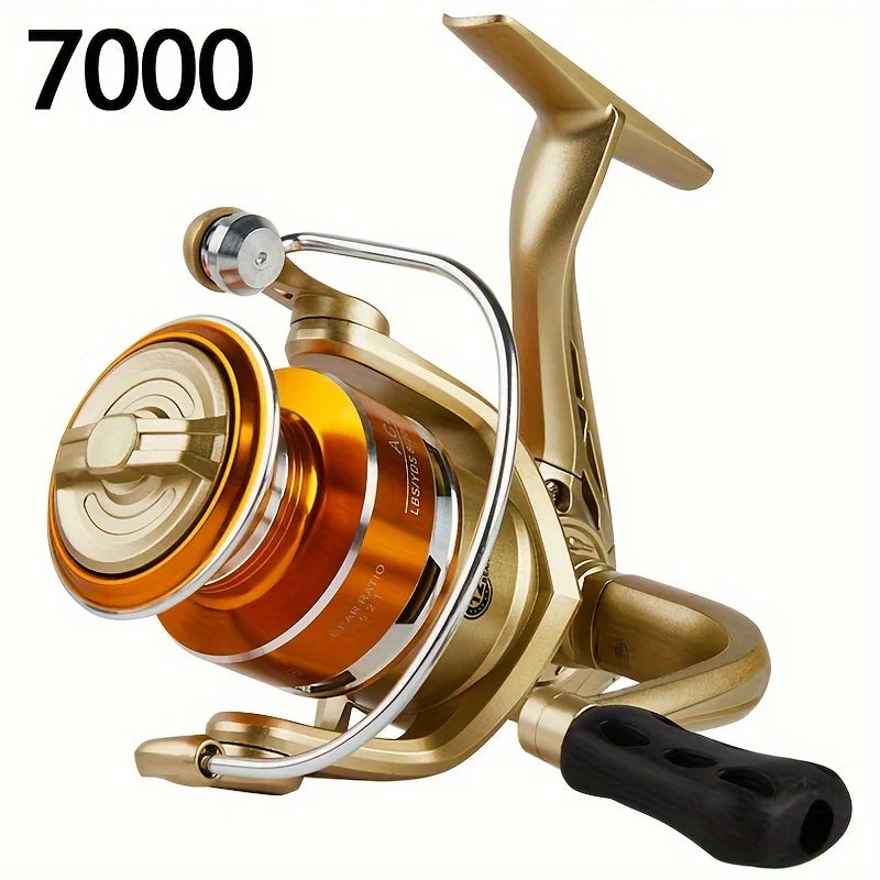 Moulinet Rotatif en Alliage d'Aluminium pour Pêche — AC7000 Or Orange, photo 12
