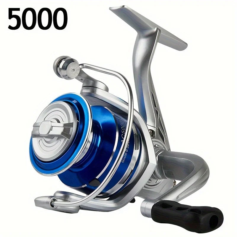 Moulinet Rotatif en Alliage d'Aluminium pour Pêche — AC5000 Bleu Argent, photo 17