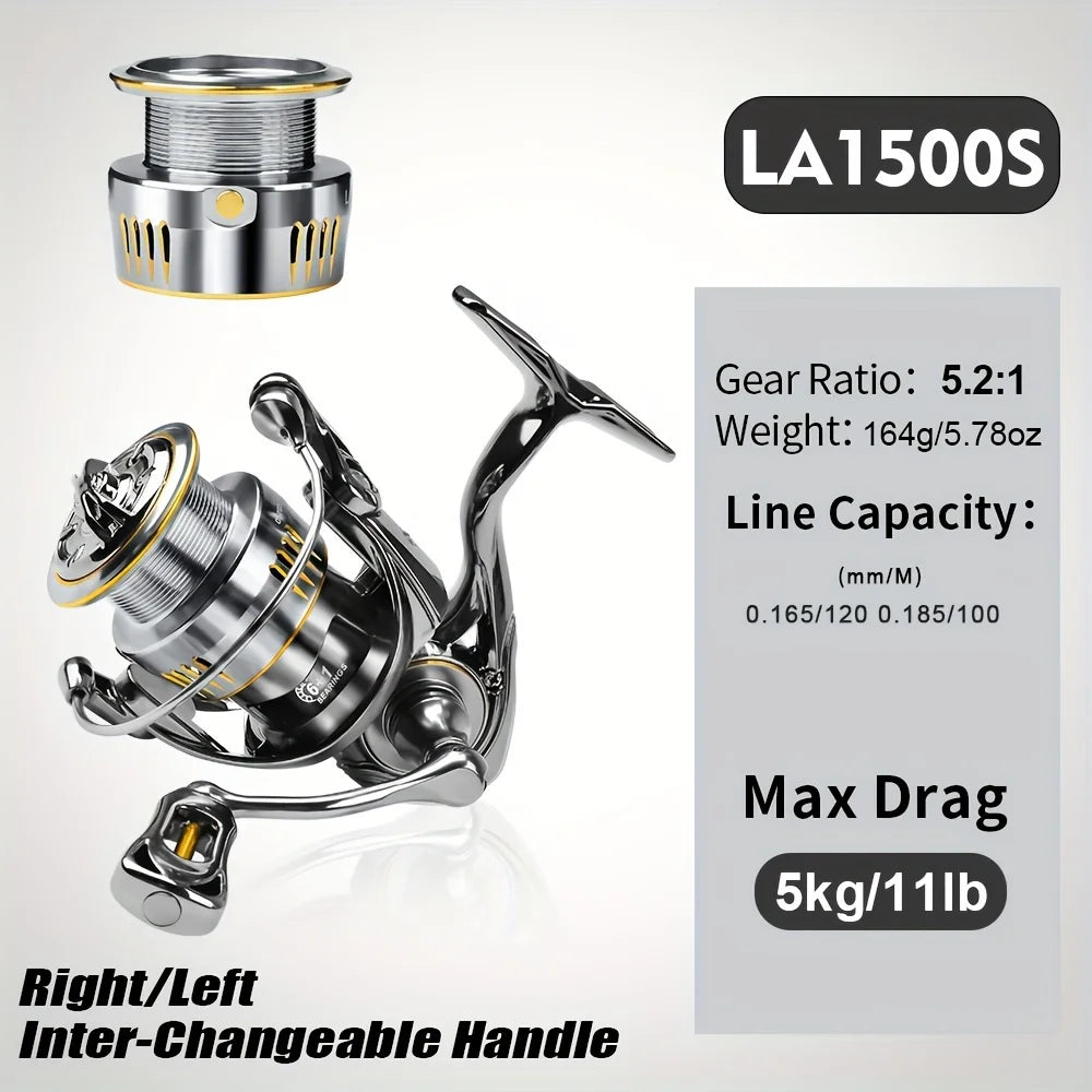 Moulinet Rotatif en Fibre de Carbone pour Pêche — LA2500S 169g 6kg Max Drag, photo 12