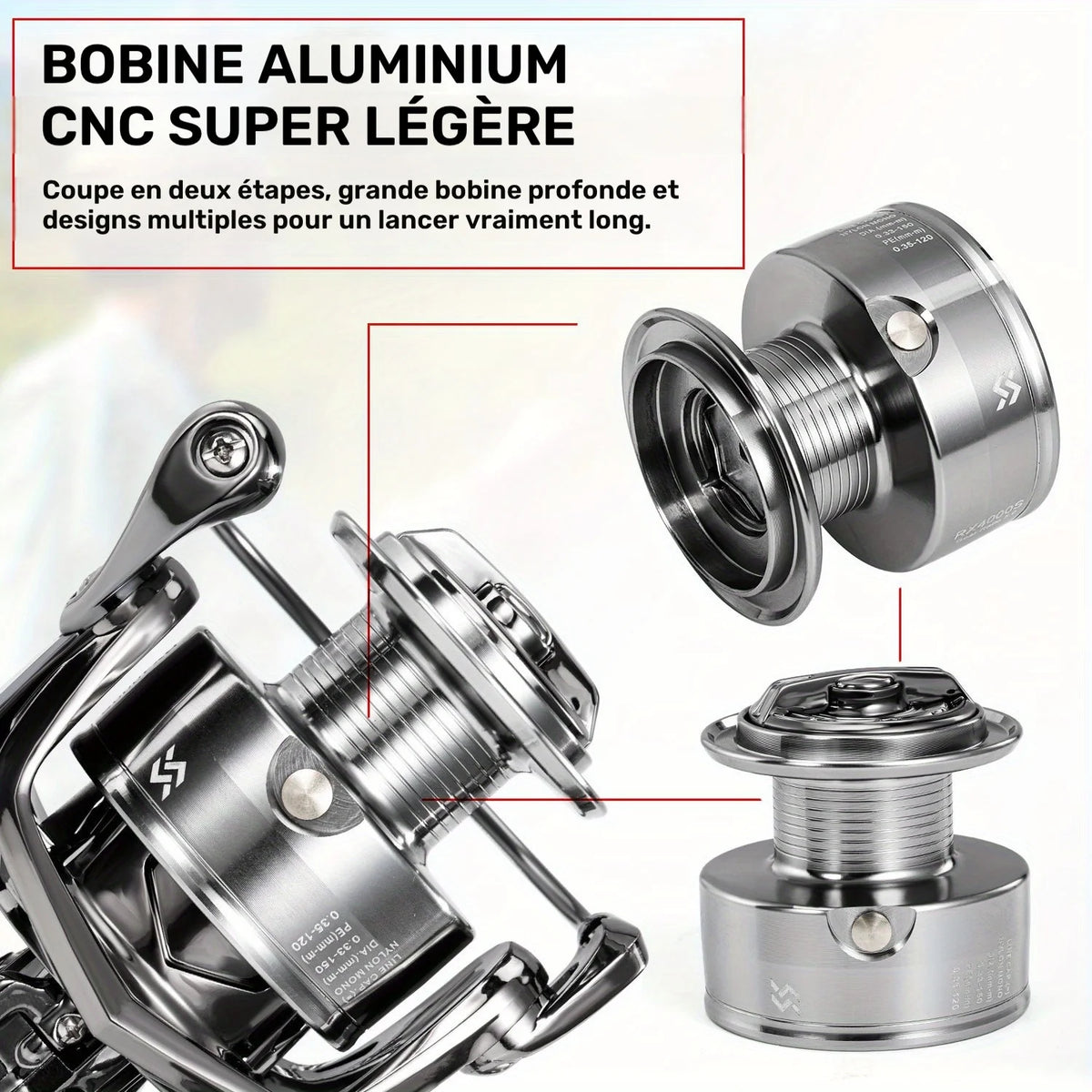 Moulinet Rotatif Léger En Alliage D'Aluminium — photo 4