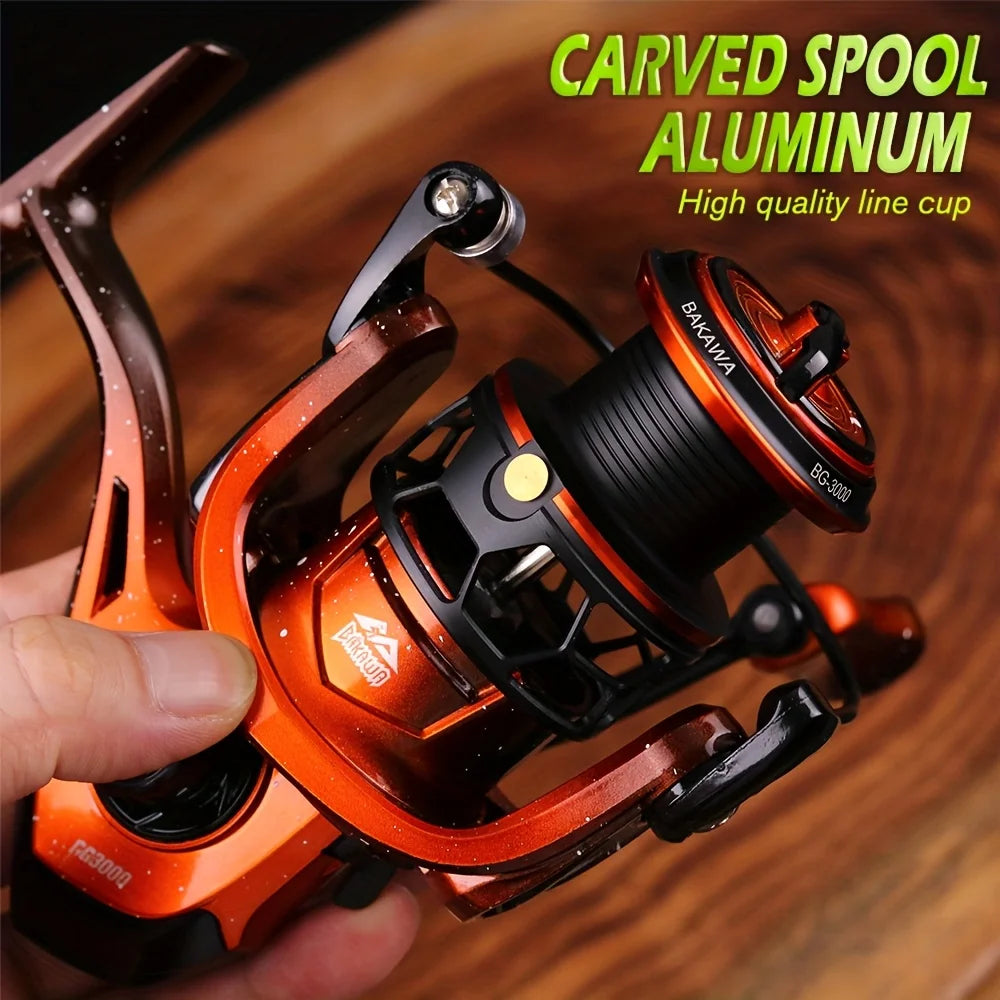 Moulinet Rotatif Orange avec Bobine en Alliage d'Aluminium