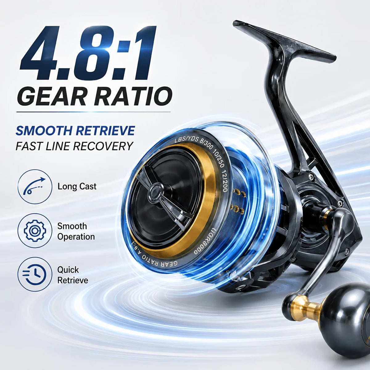 Moulinet Spinning Métal Lourd pour Pêche au Gros — photo 4