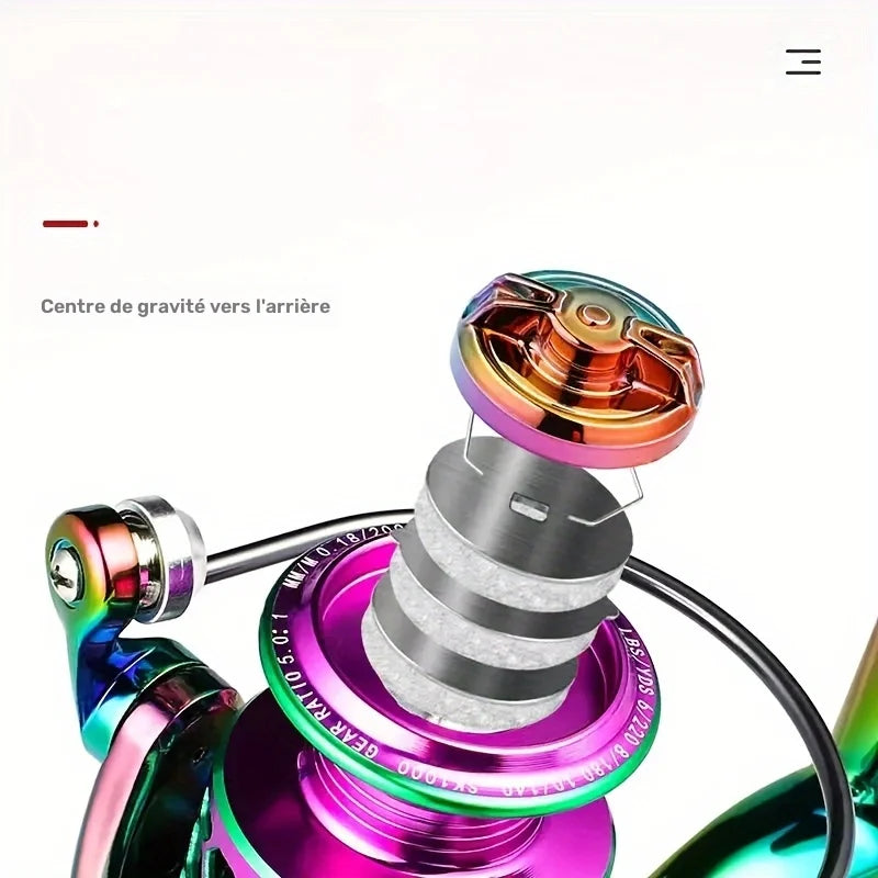 Moulinet Spinning Métal Multi-Coloris Pour Pêche — photo 5