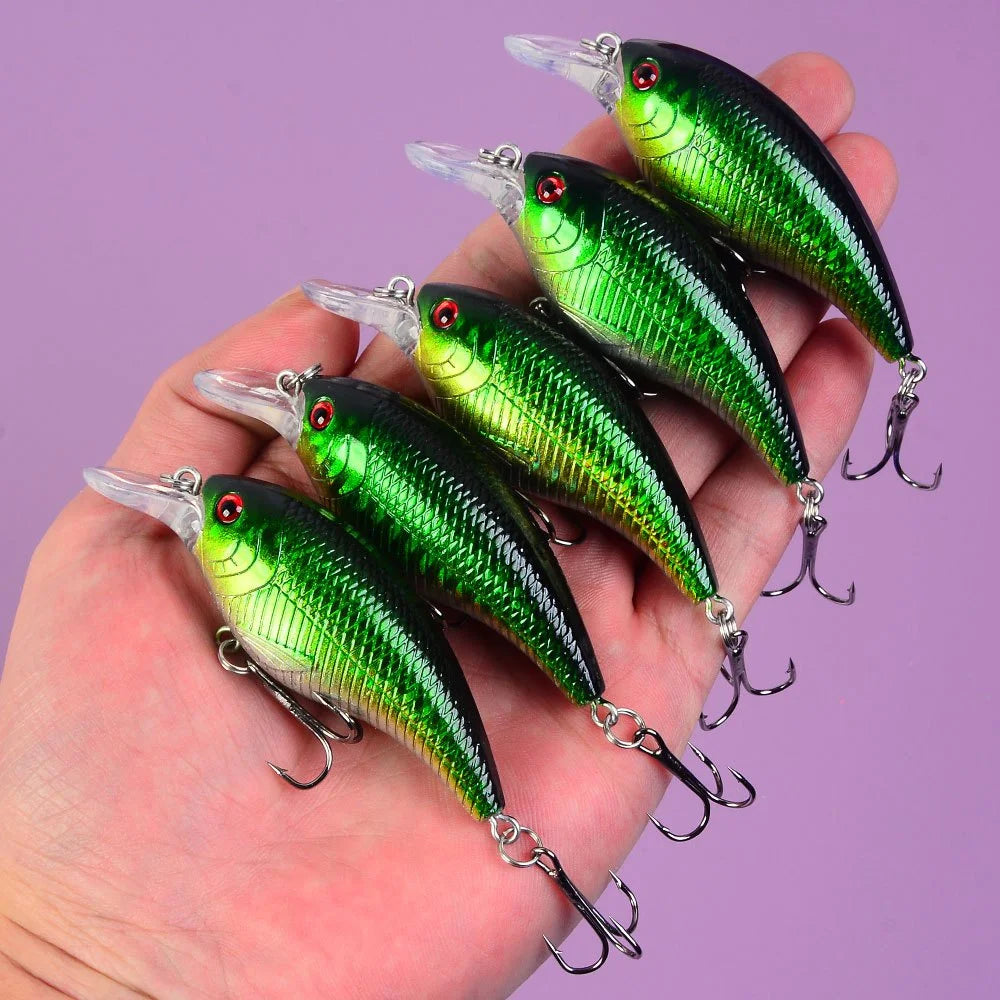 Pack De 5 Leurres Souples Flottants Verts — illustration 1 Image