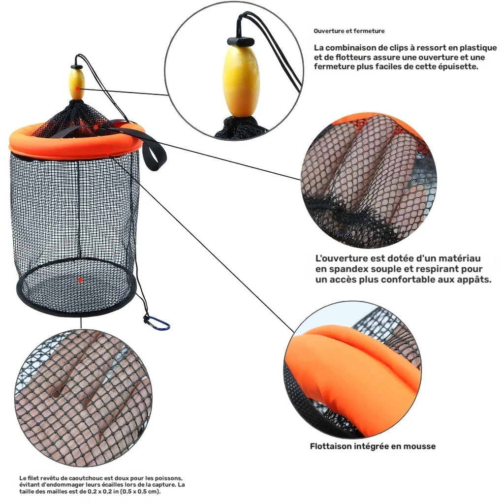 Panier de Pêche Flottant Pliable en Nylon — photo 2