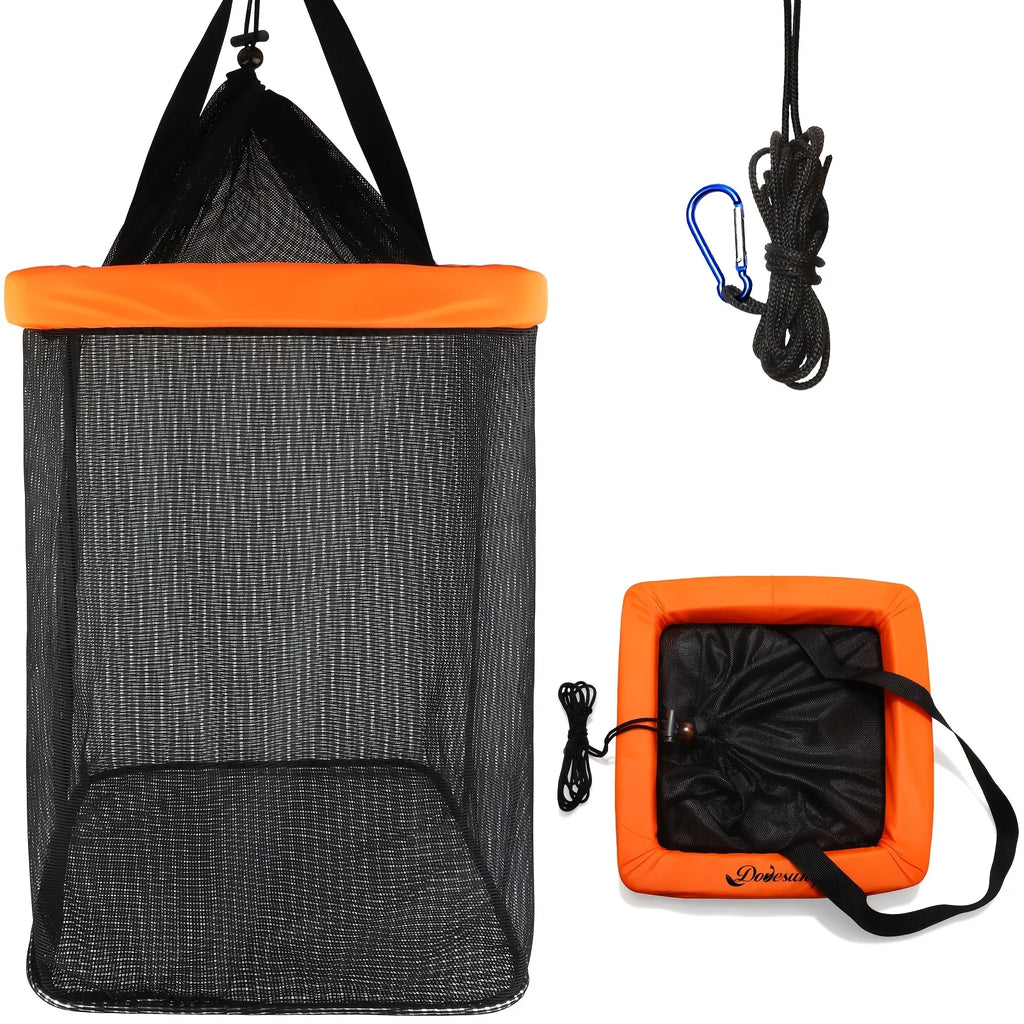 Panier De Pêche Flottant Pliable En Nylon — Orange, photo 7