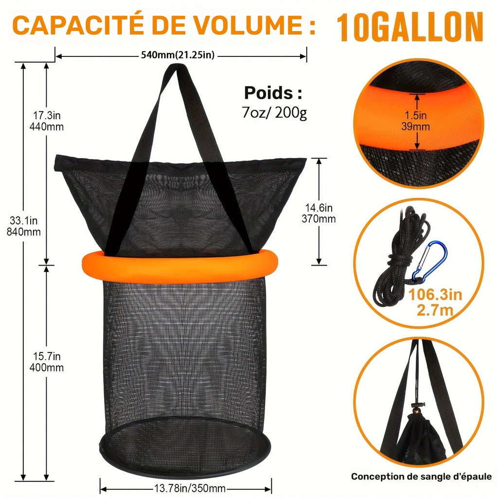 Panier De Pêche Pliable En Nylon Avec Filet — photo 4