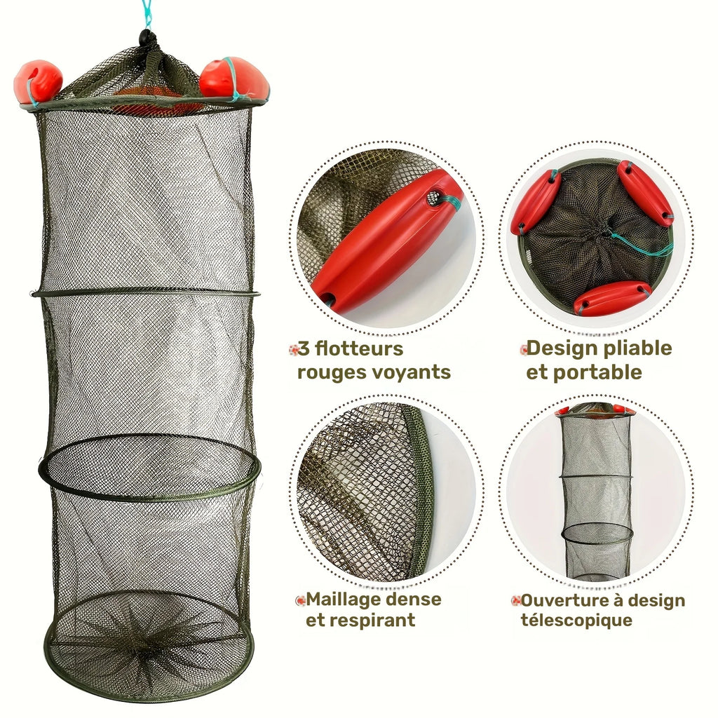 Panier De Pêche Pliable En Nylon Avec Filet — photo 3