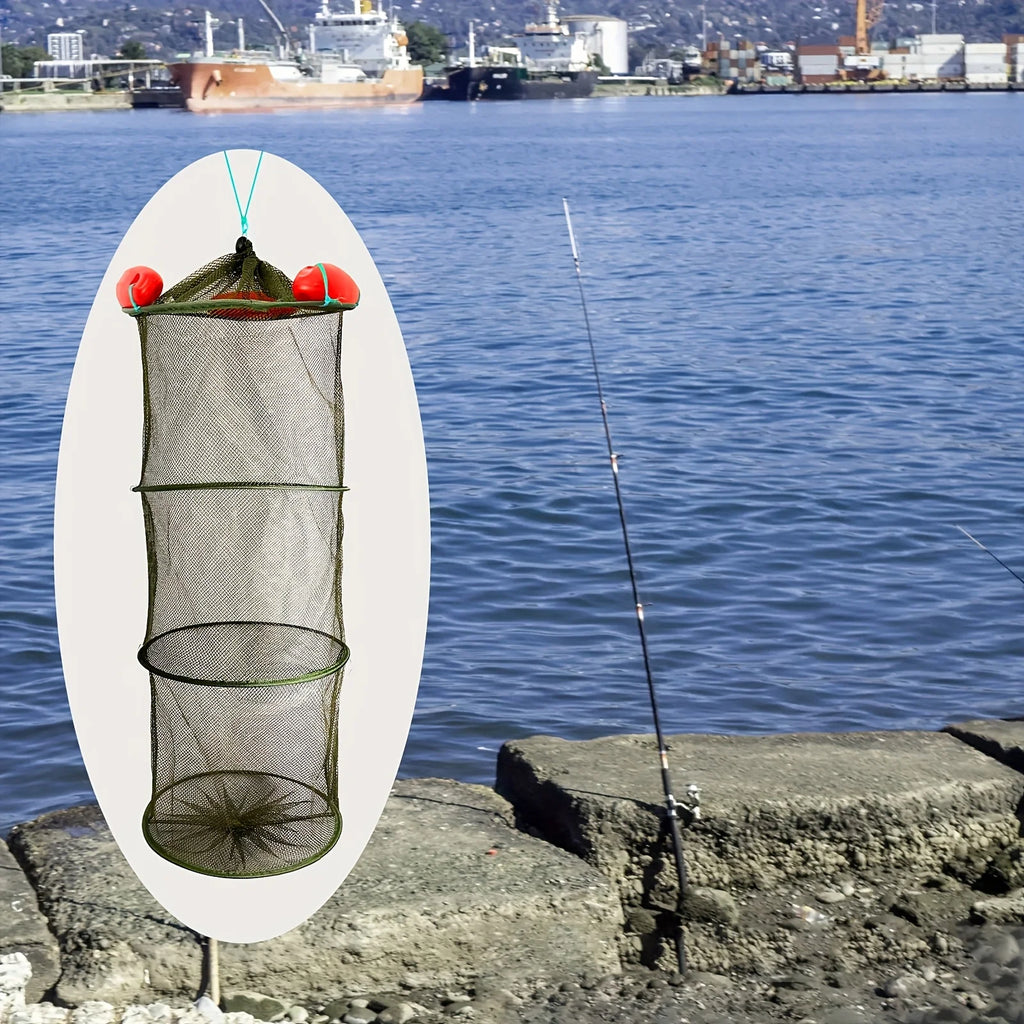Panier De Pêche Pliable En Nylon Avec Filet — photo 5