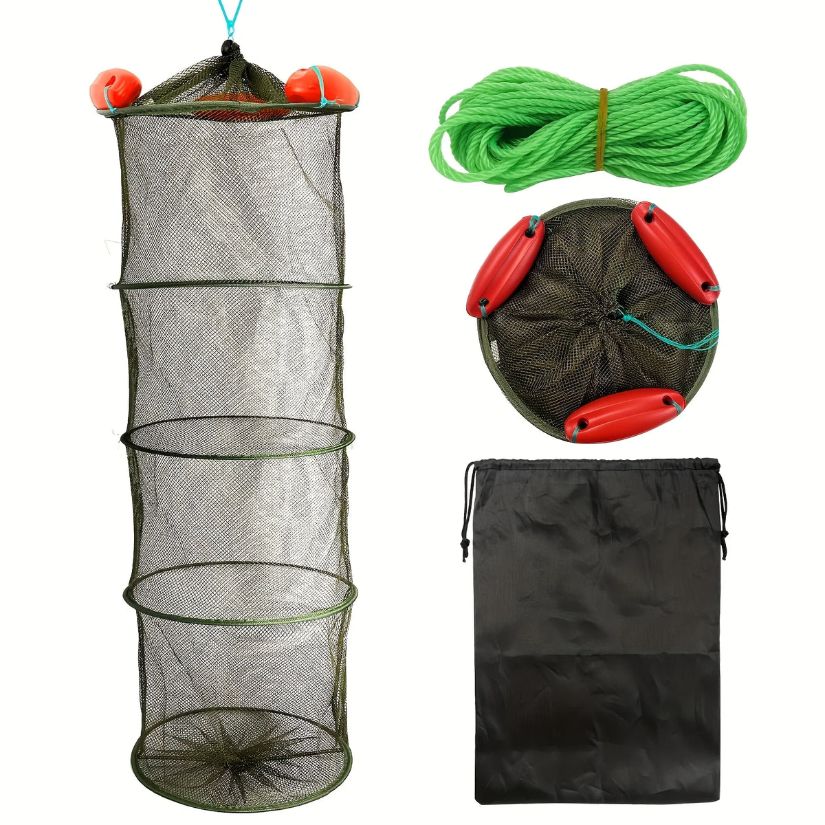 Panier De Pêche Pliable En Nylon Avec Filet — illustration 1 Image
