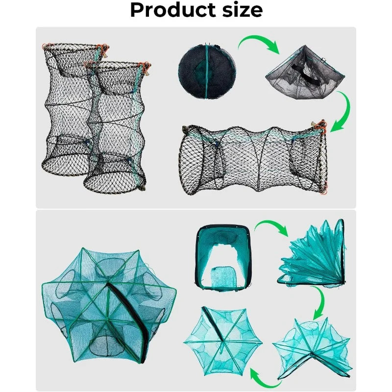 Piège à Crabes Pliable en Filet Inox