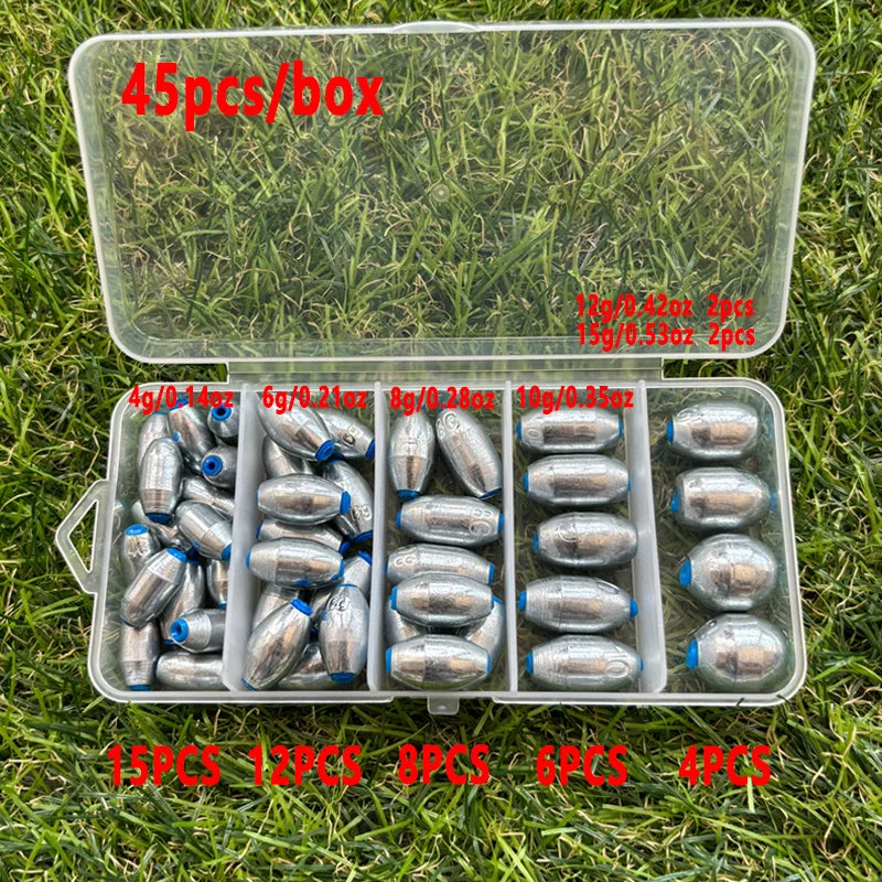 Plombs De Pêche Olives Creuses Acier Carbone