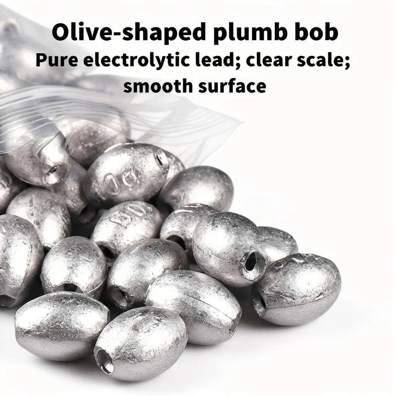 Plombs Olive de Pêche 15 Pièces Argentés
