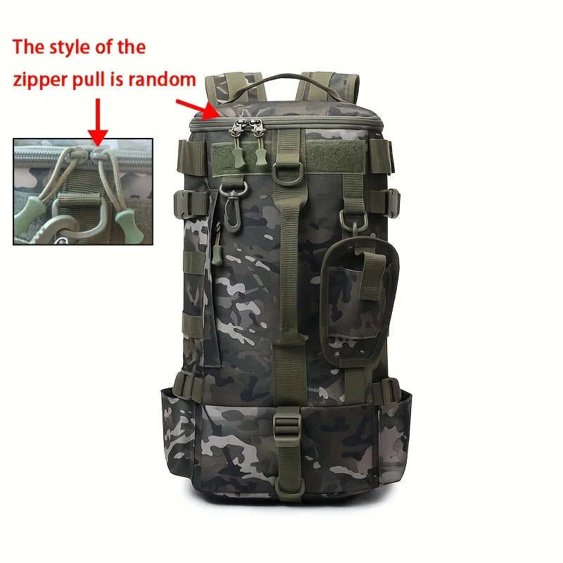 Sac À Dos Multifonctionnel De Pêche En Nylon — Camouflage Vert, photo 11