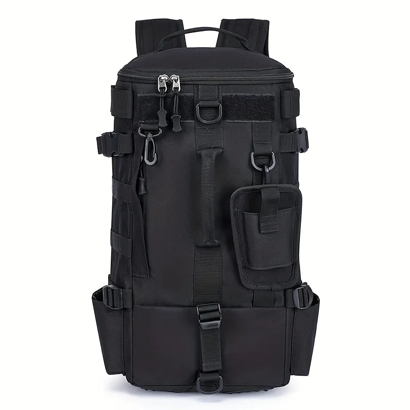 Sac À Dos Multifonctionnel De Pêche En Nylon — Noir Uni, photo 12