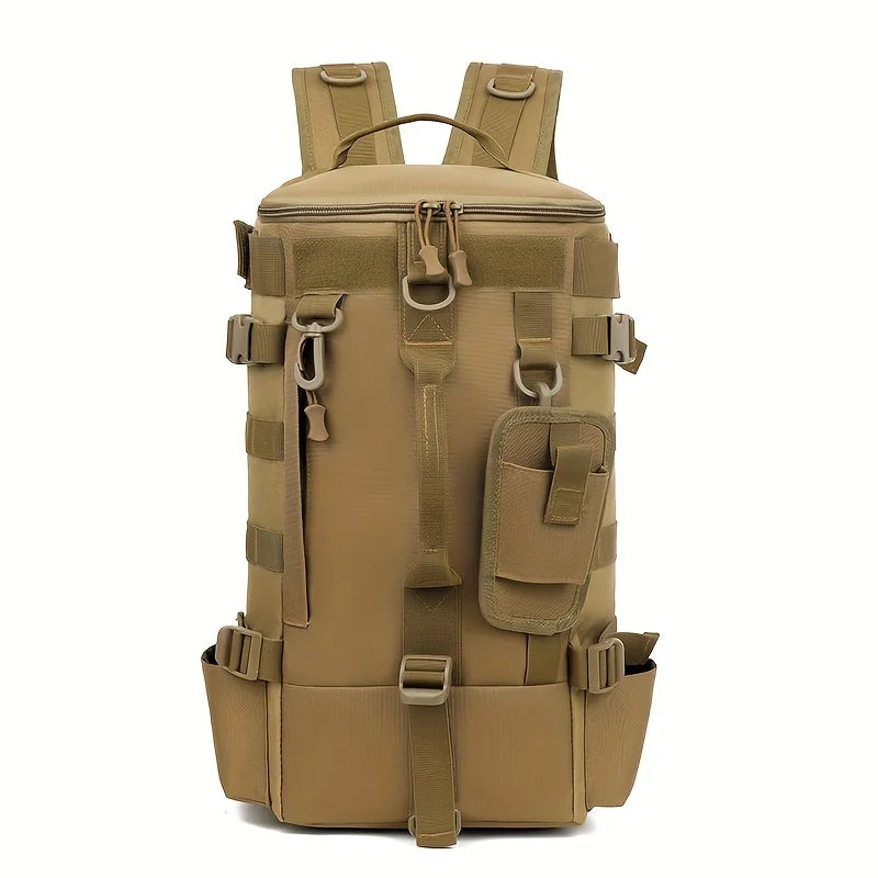 Sac À Dos Multifonctionnel De Pêche En Nylon — Brun Uni, photo 14