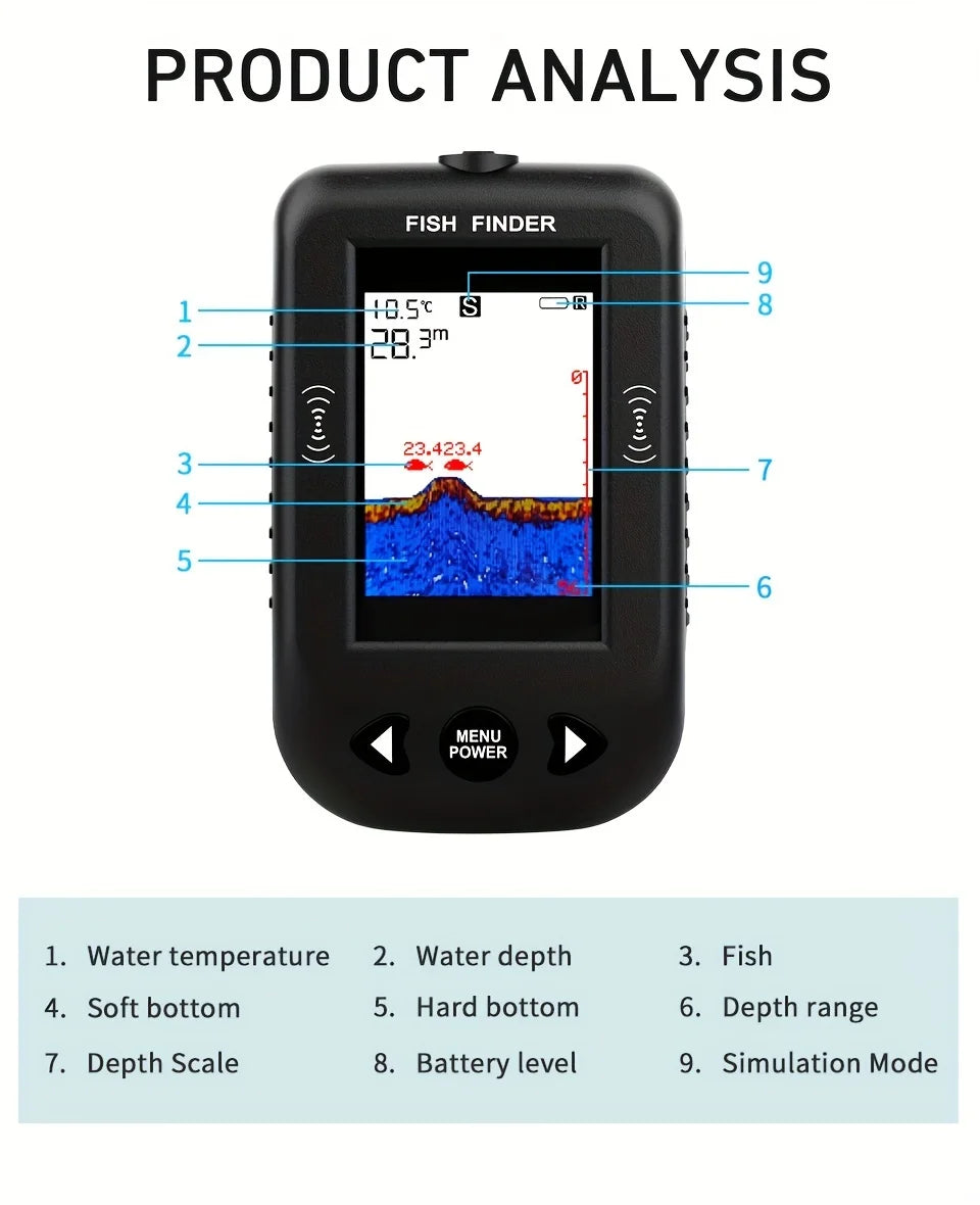 Sonar De Pêche Portable Avec Écran Couleur HD — photo 7