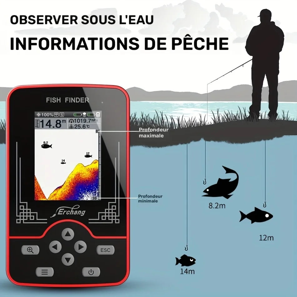 Sondeur De Pêche Sans Fil Avec Capteur De Température