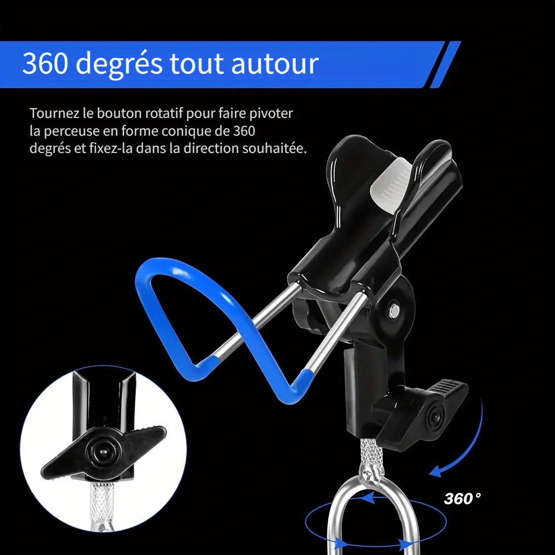 Support de Canne à Pêche Surélevé Antidérapant en Acier Inoxydable — photo 4