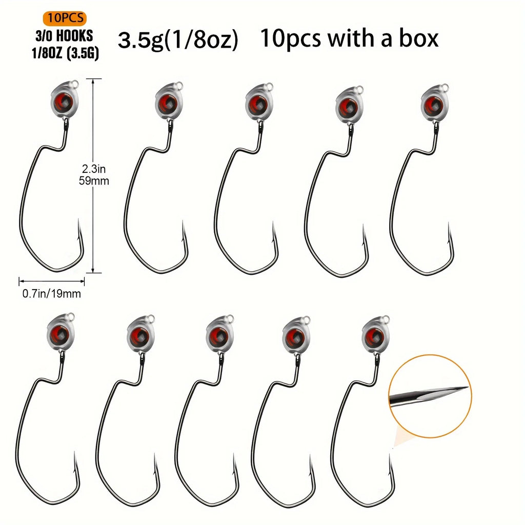 Têtes de Jig Swimbait Pour Pêche Texas Rig — 3,5 g 10 Pièces, photo 8