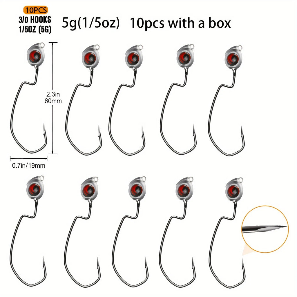 Têtes de Jig Swimbait Pour Pêche Texas Rig — 5 g 10 Pièces, photo 9