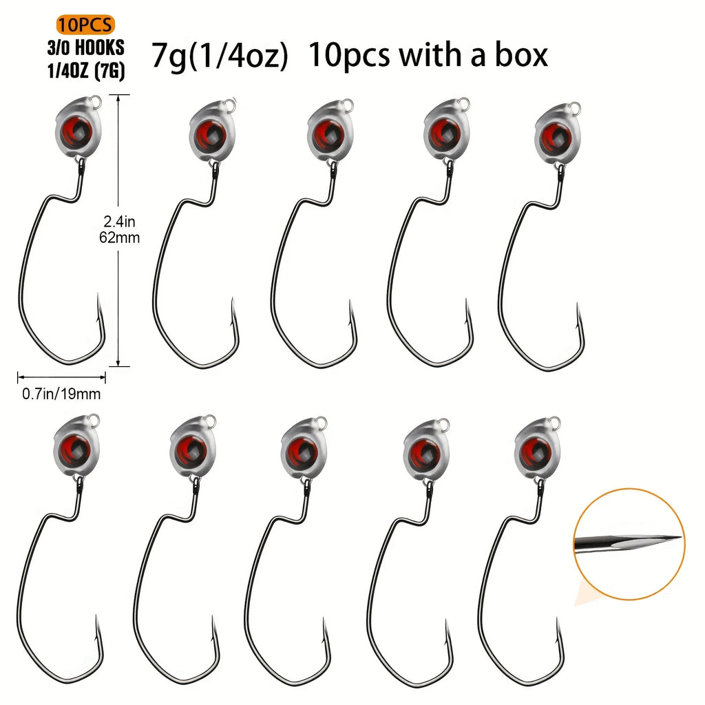 Têtes de Jig Swimbait Pour Pêche Texas Rig — 7 g 10 Pièces, photo 10