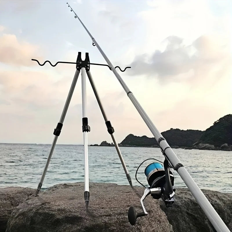 Trépied Réglable en Aluminium pour Cannes à Pêche
